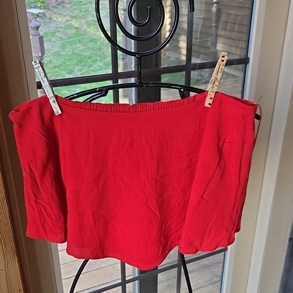 Free People Red Strapless Sz. S Women's Top - Picture 1 of 11